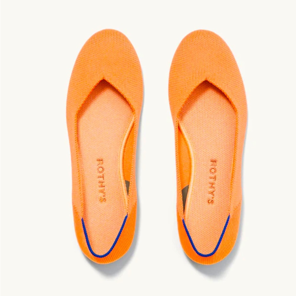 Rothy’s Flats, Tangerine color, 9.5 W